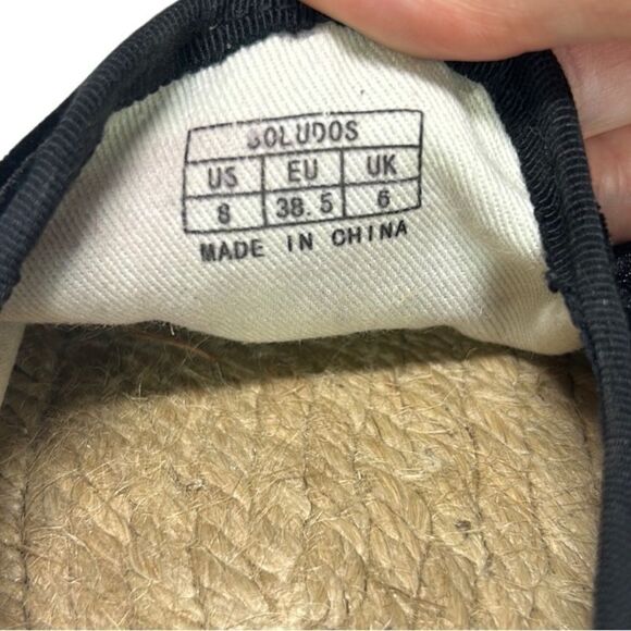 Soludos - Women’s Espadrilles, ‘The Smoking Slipper’ Velvet, Flat - Black Size 8 - Picture 13 of 16